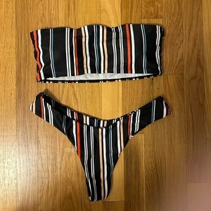 Striped bikini set